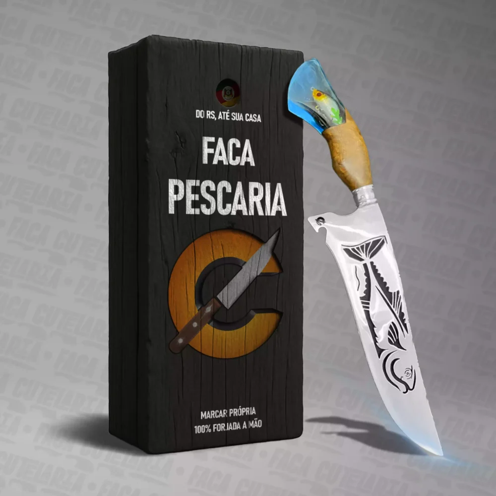 Faca Artesanal Pescaria - Cutelaria Forjada Á Mão + Garantia
