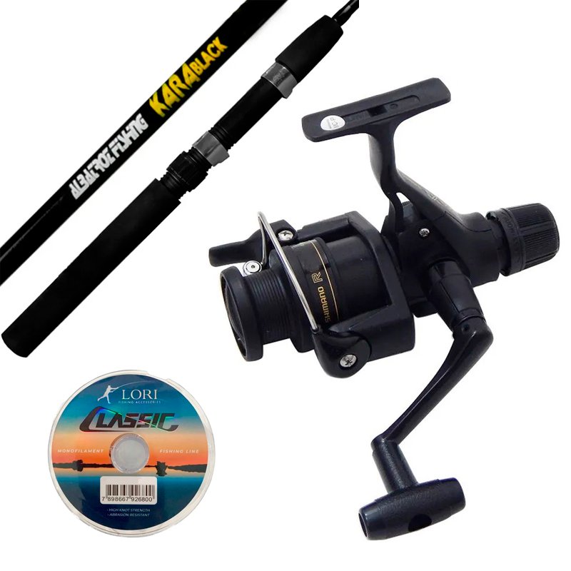 Conjunto Molinete Shimano IX 1000, Vara 12lb e Linha - Imagem 4